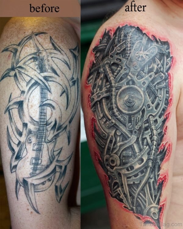 Admirable Bio Mechanical Tattoo Design