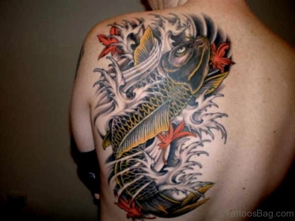 Adorable Fish Tattoo On Shoulder Back