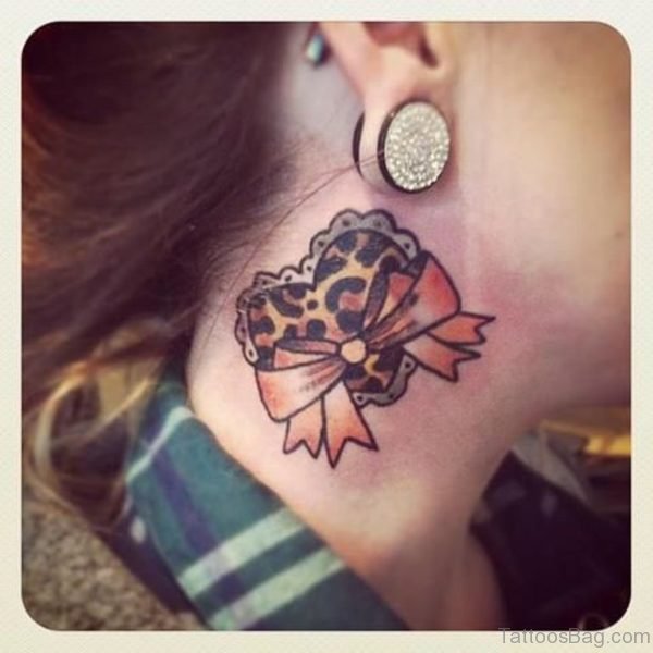 Adorable Heart Tattoo On Neck
