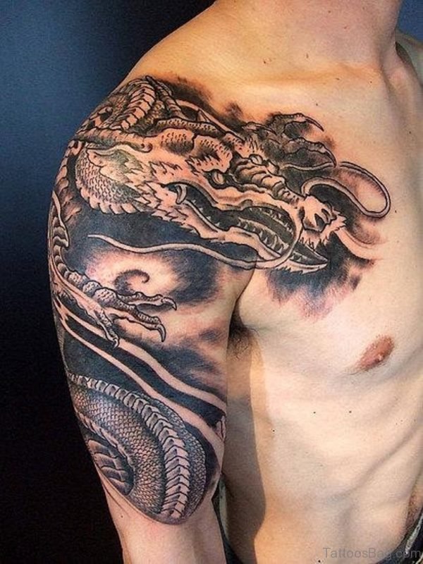 Adorable Shoulder Dragon Tattoo
