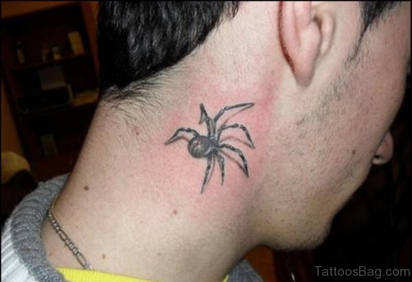 Adorable Spider Neck Tattoo