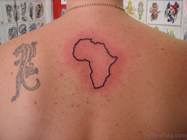 African Outline Map Tattoo