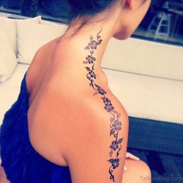 Amazing Vine Shoulder Tattoo Design
