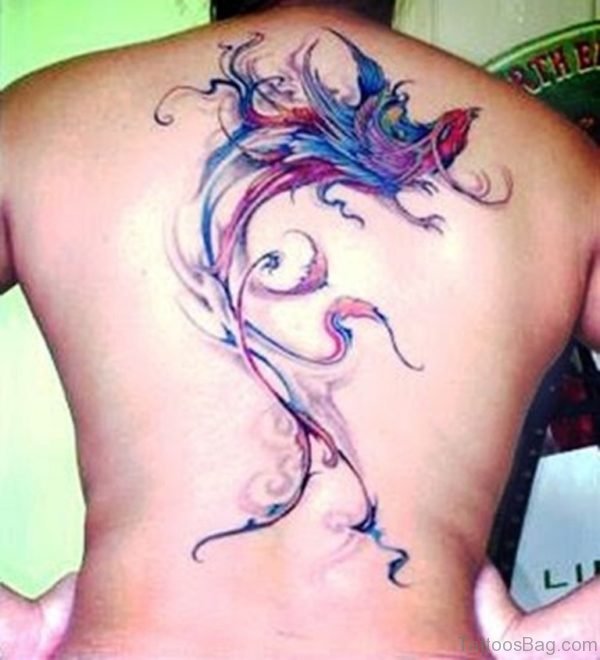 Amazing Bird Tattoo On Back