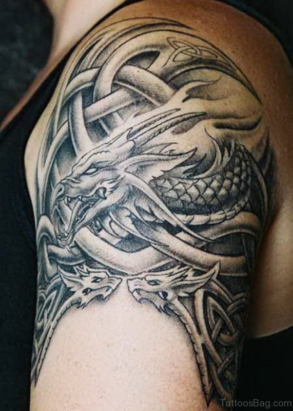 Amazing Dragon Shoulder Tattoo Design
