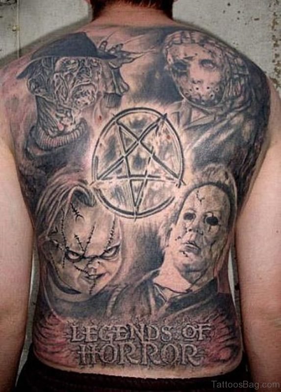 Horror Tattoo On Full Back