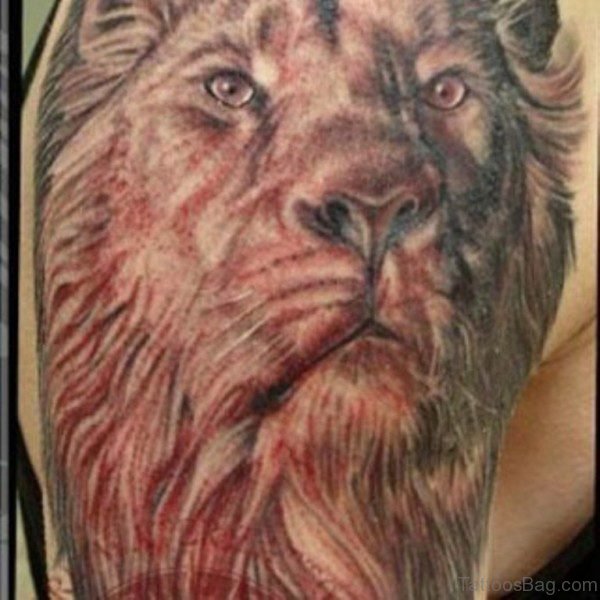 Amazing Red Lion Tattoo