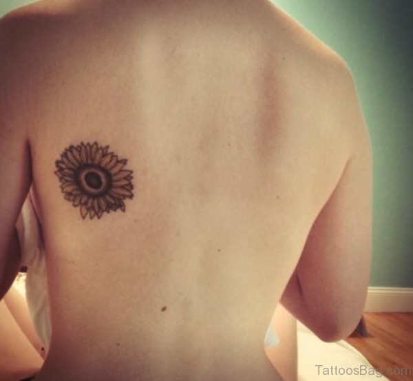Amazing Sunflower Tattoo On Back