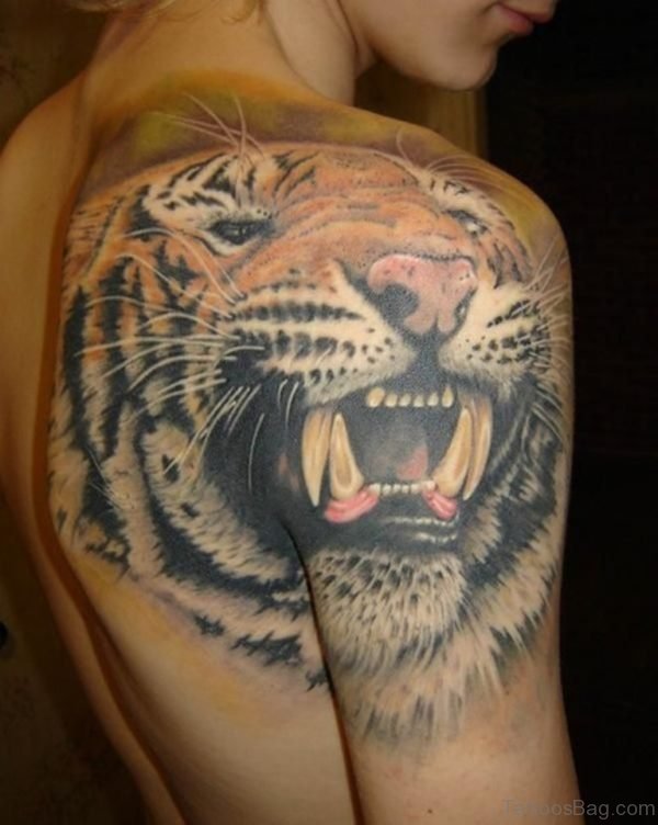 Amazing Tiger Tattoo On Back