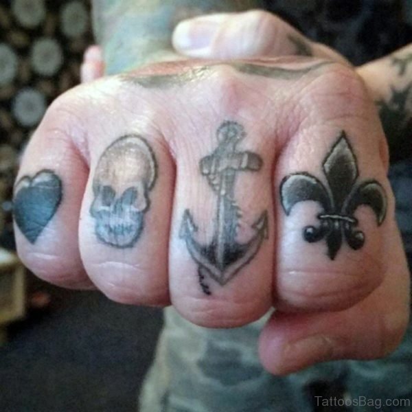 Anchor Tattoo On Finger