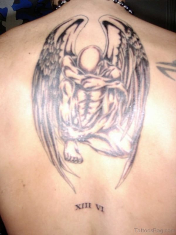  Angel Tattoo On Back