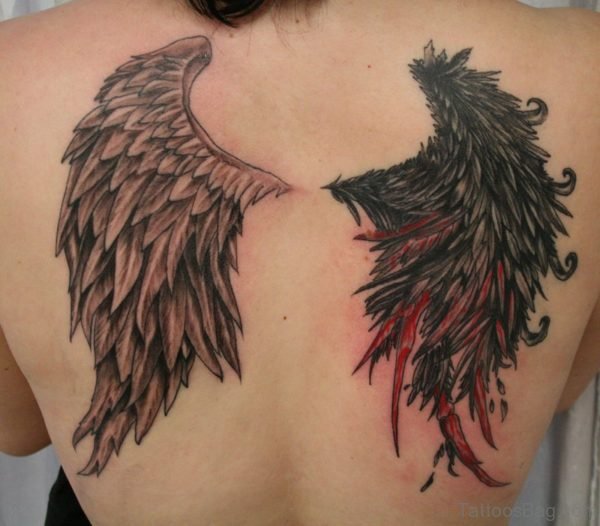 Angel Wings Tattoo Design On Back