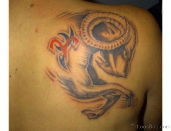 Aries Shoulder Back Tattoo