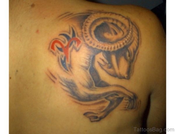 Aries Shoulder Back Tattoo-zst1009