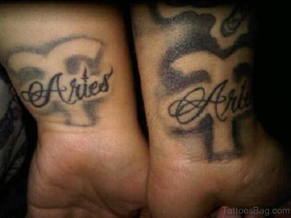 Aries Word Tattoo