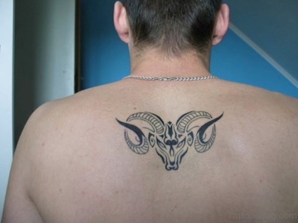 Aries Zodiac Tattoo On Back