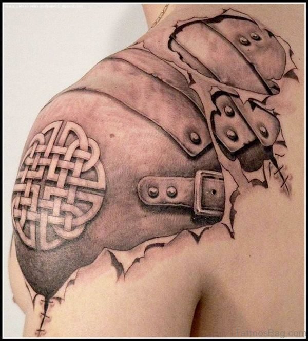 Armor Shoulder Tattoo For Men
