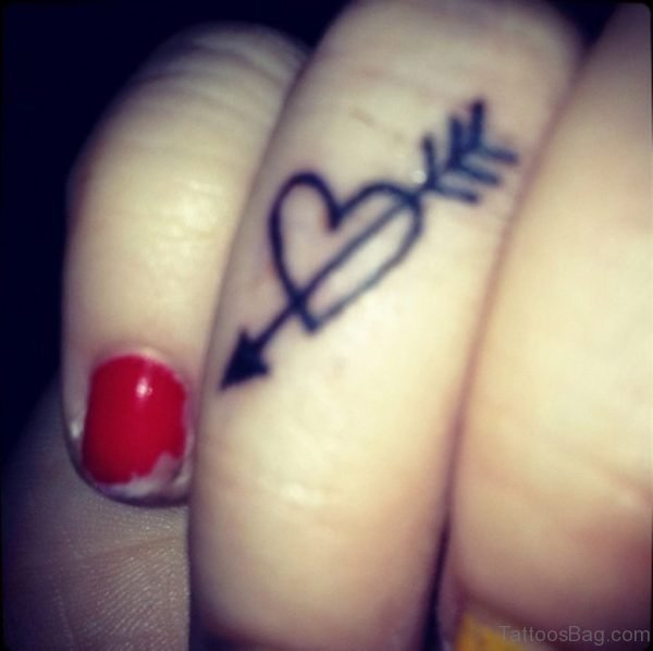 Arrow  And Heart Tattoo