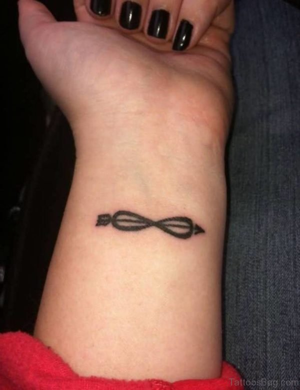 Arrow And Infinity Tattoo On Wrist