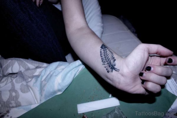  Feather Tattoo On Wrist