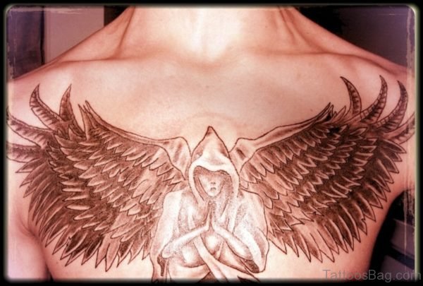 Attractive Angel Tattoo On Chest