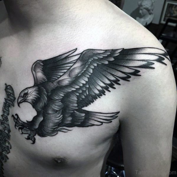 Attractive Eagle Tattoo On Chest