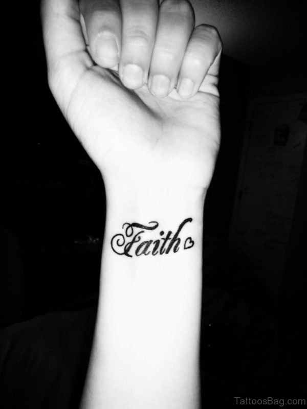 Attractive Faith Tattoo On Wrist
