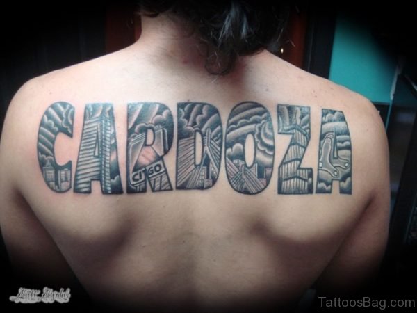  Lettering Tattoo On Back