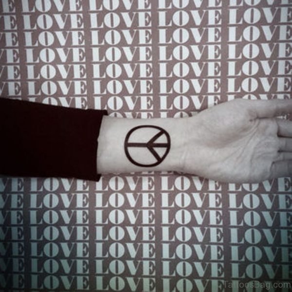 Attractive Peace Sign Tattoo