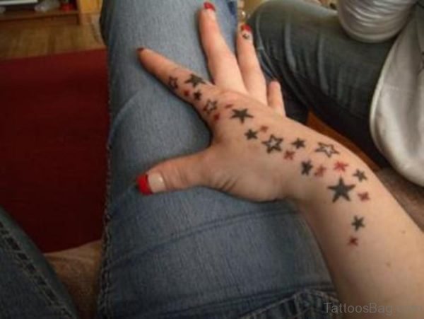Attractive Star Tattoo Design 