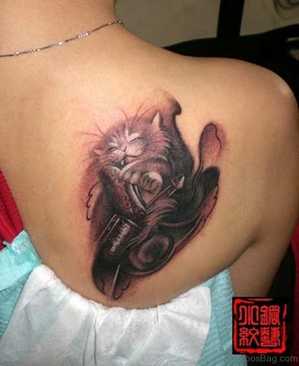Awesome Cat Tattoo For Girls