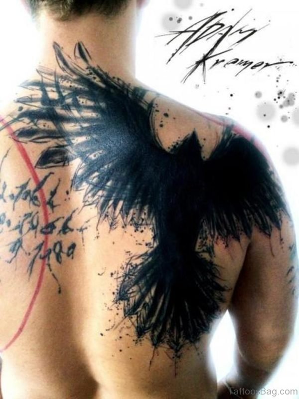Awesome Crow Tattoo Design