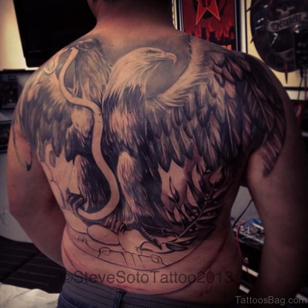 Awesome Eagle Tattoo On Full Back