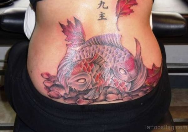 Awesome Fish Tattoo On Lower Back