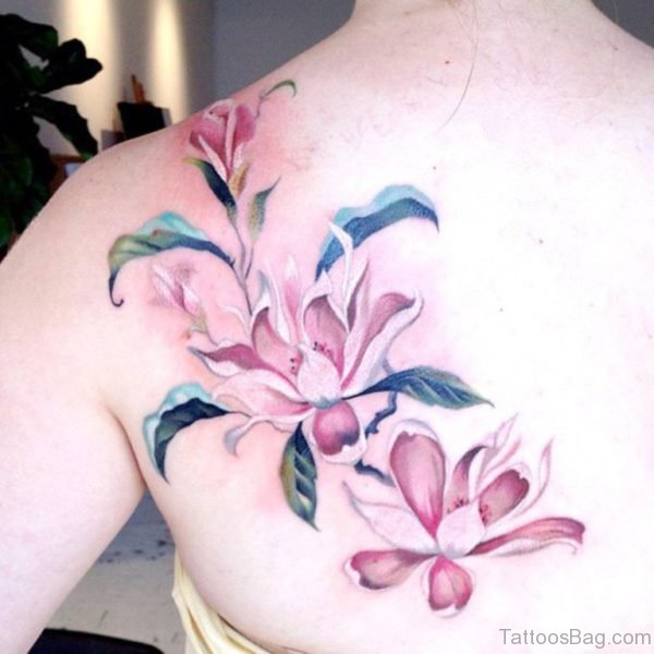 Awesome Flower Tattoo On Back