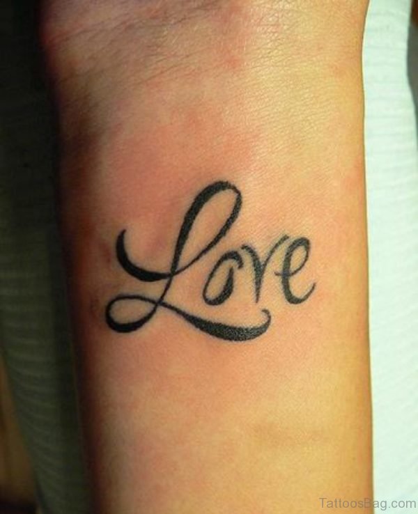 Awesome Love Tattoo On Wrist