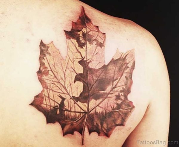 Awesome Maple Leaf Tattoo