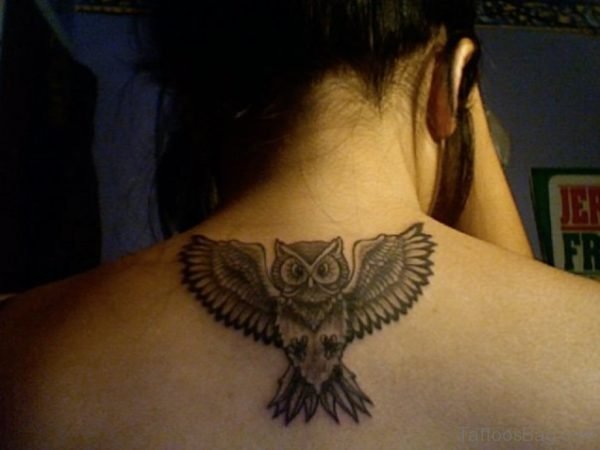 Awesome Owl Tattoo On Back