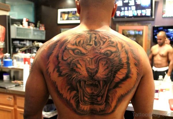 Awesome Tiger Tattoo On Back
