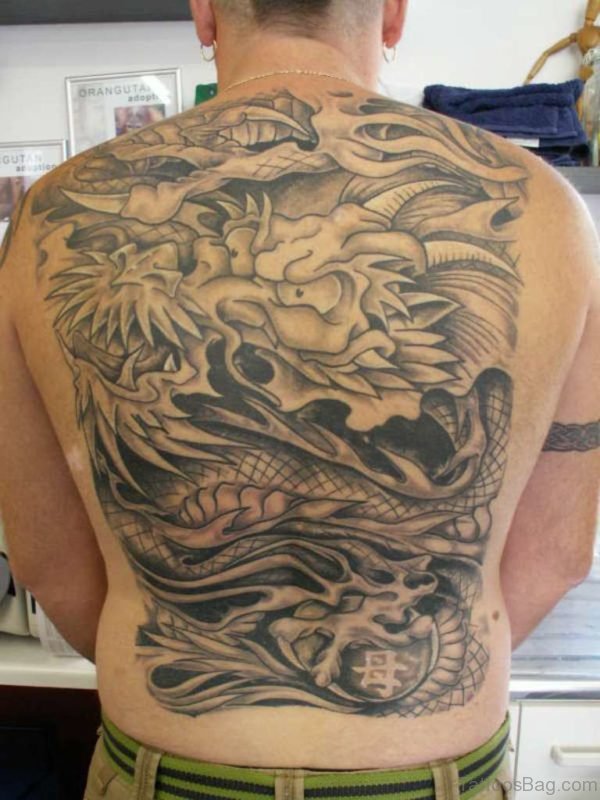 Grey Dragon Tattoo