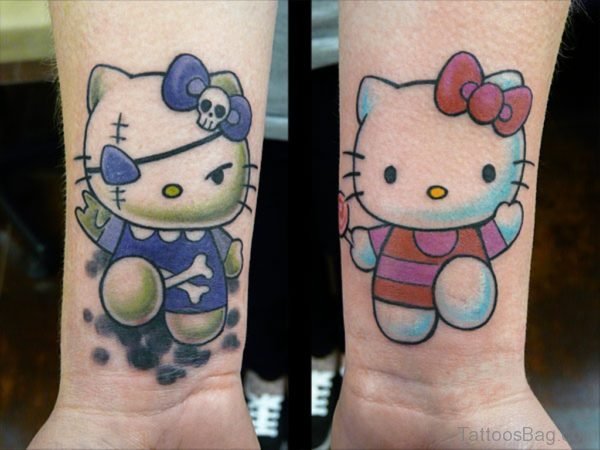 Awesome kitty Wrist Tattoo