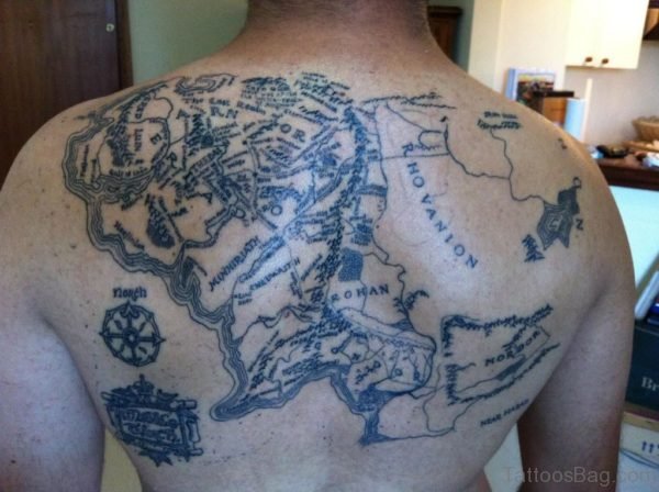 Back Body Map Tattoo