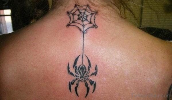 Back Spider Tattoo On Back 
