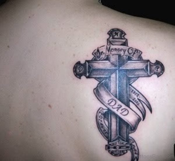 Banner And Cross Tattoo