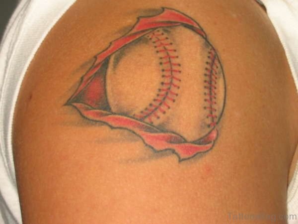 Baseball Rip Shoulder Tattoo