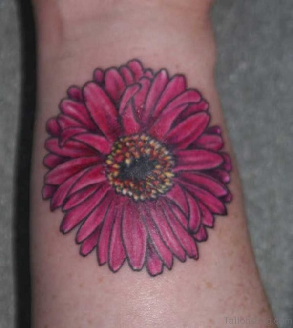 Beautiful Flower Tattoo On Wrist