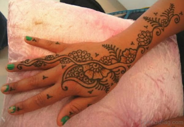Beautiful Henna Flower Tattoo