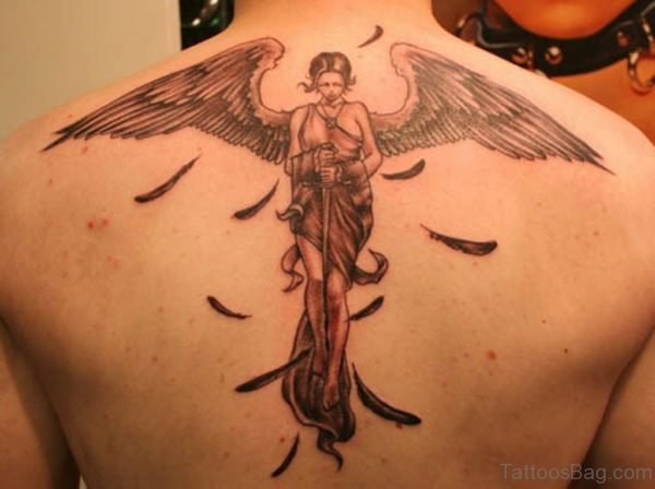 Beautiful Memorial Angel Tattoo Design