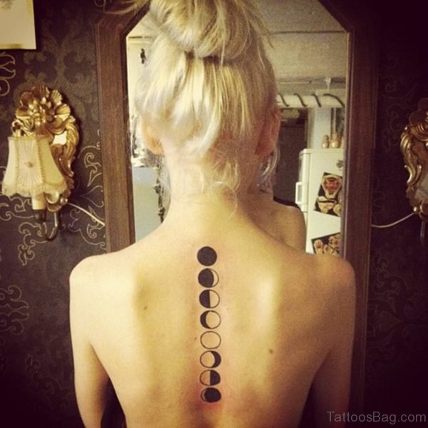 Beautiful Moon Tattoo On Back