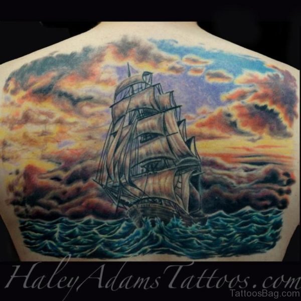 Beautiful Ship Tattoo Design